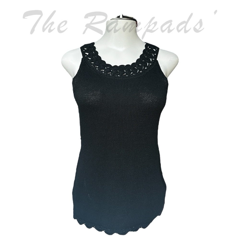 Ann Taylor Black Cotton Tank Size Small